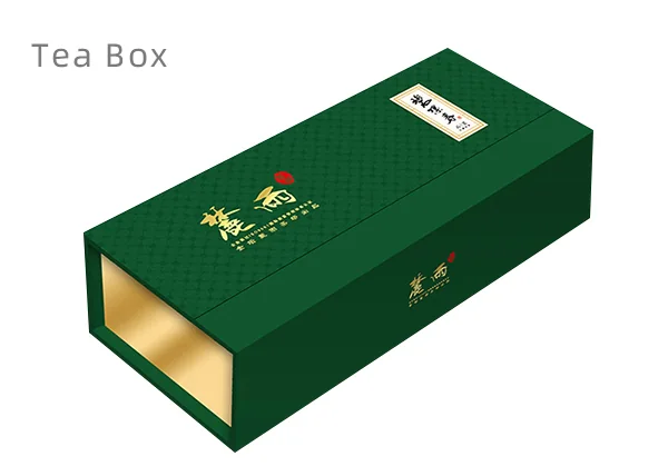 Tea rigid gift box, open view